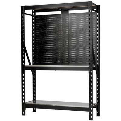Bunker 17 Piece Modular 3 Tier Stainless Steel Shelf Racking Unit Black