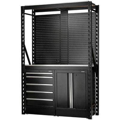 Bunker 15 Piece Modular Storage System and Stainless Steel Workbench 1.5m