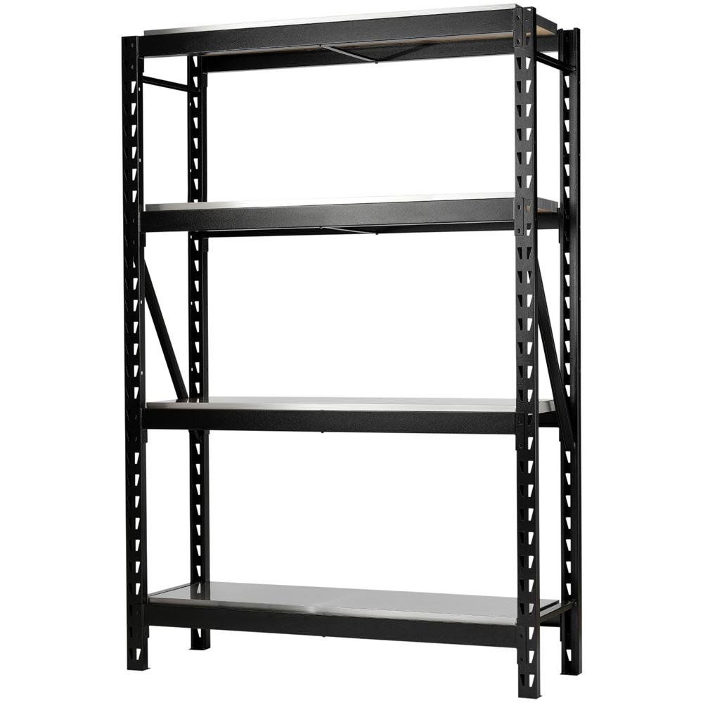 Bunker 18 Piece Modular 4 Tier Stainless Steel Shelf Racking Unit Black - Image 1