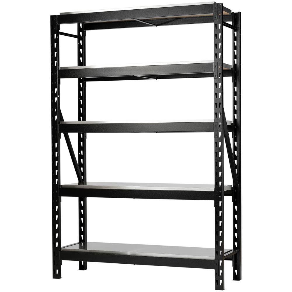 Bunker 22 Piece Modular 5 Tier Stainless Steel Shelf Racking Unit Black - Image 1