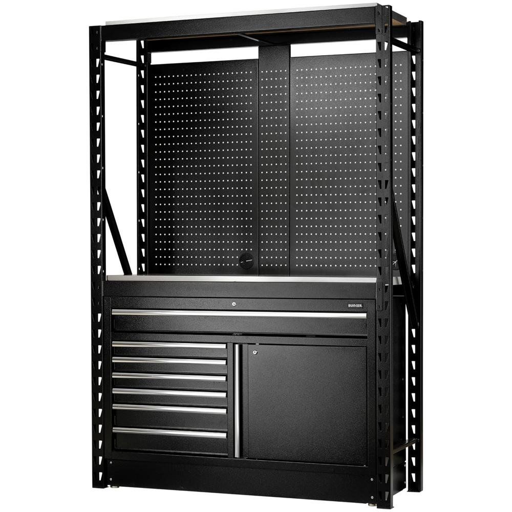 Bunker 14 Piece Modular Storage System and Stainless Steel Workbench 1.5m - Image 1