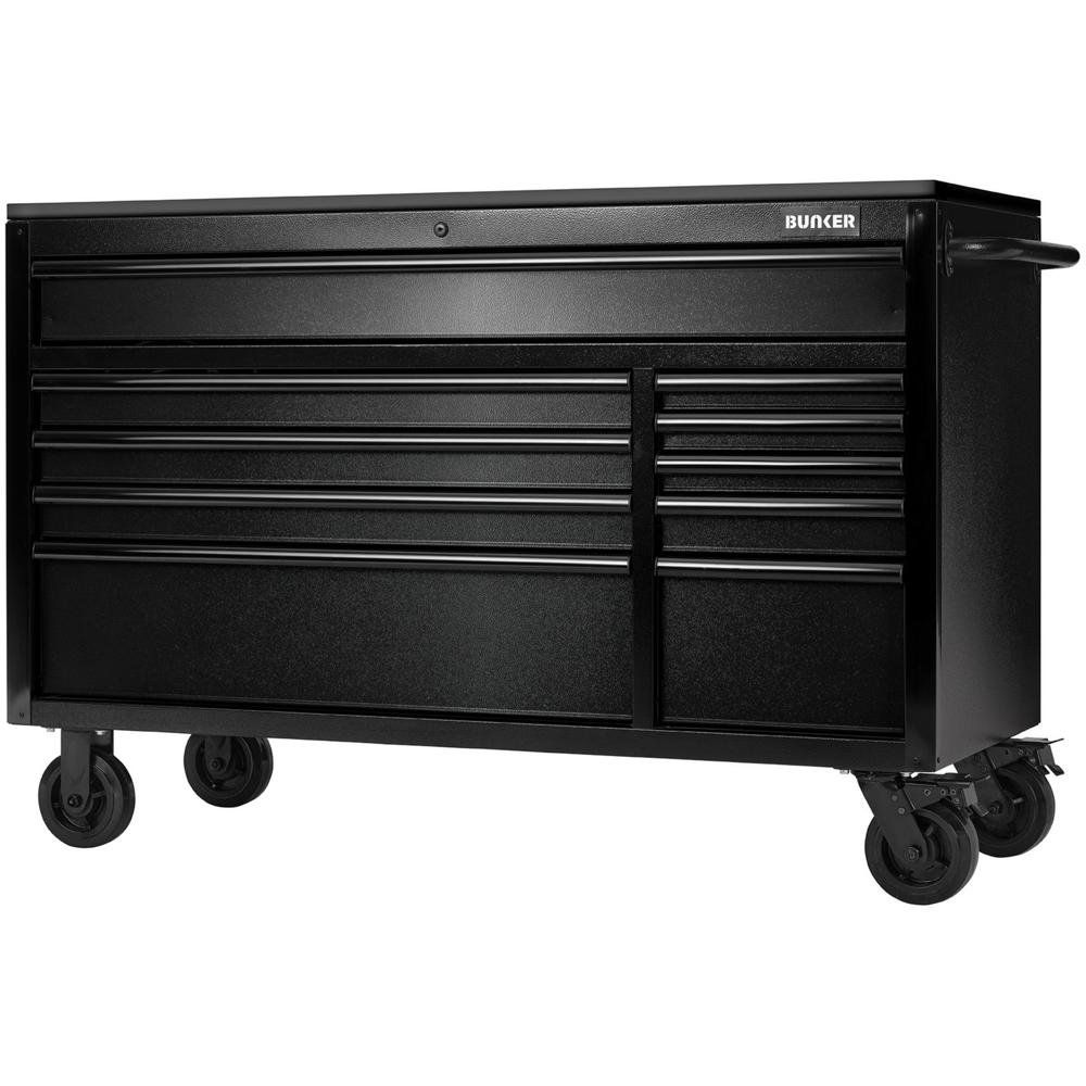 Bunker ® 10 Drawer Workbench Roller Tool Cabinet With Black Stainless Steel Worktop 56in Pk 1 28077 - Image 1