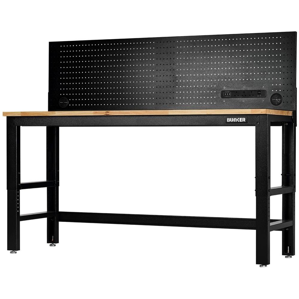 Bunker ® Workbench With Hardwood Worktop And Power Pegboard 1830Mm Pk 1 28098 - Image 1