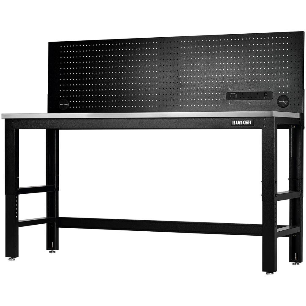 Bunker ® Workbench With Stainless Steel Worktop And Power Pegboard 1830Mm Pk 1 28099 - Image 1