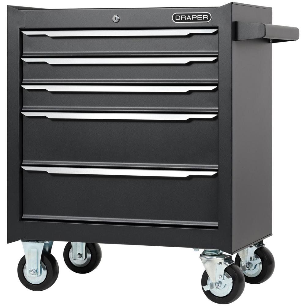 Draper 5 Drawer Tool Roller Cabinet Black - Image 1