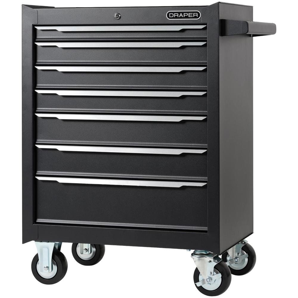 Draper 7 Drawer Tool Roller Cabinet Black - Image 1