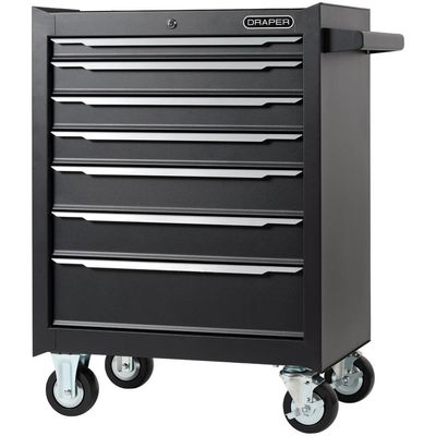 Draper 7 Drawer Tool Roller Cabinet Black