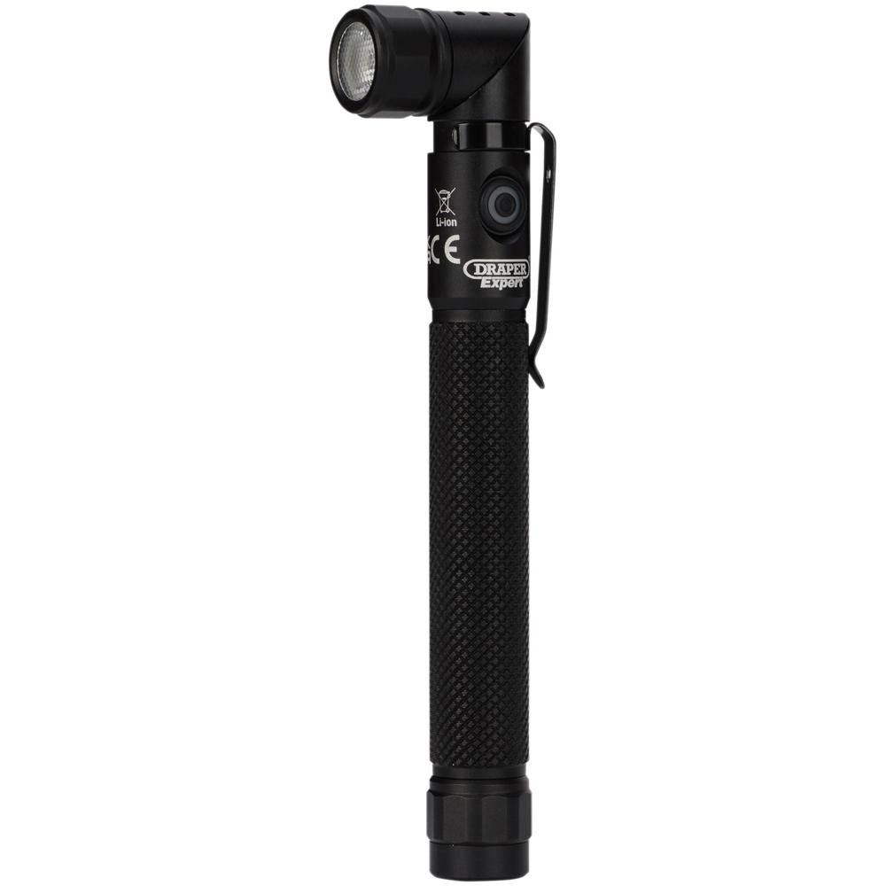 Draper Expert SMD LED USB Rechargeable Pocket Clip Torch Black - Image 1