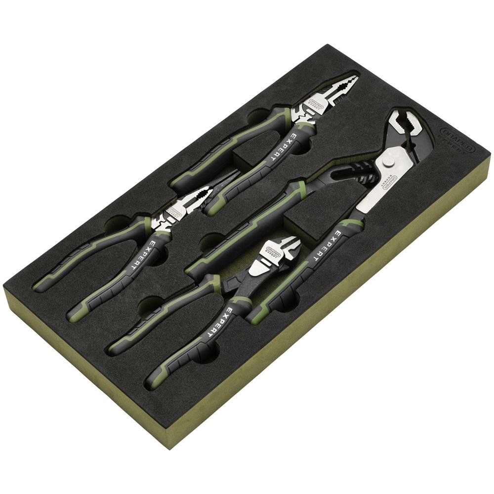 Draper Expert 4 Piece High Leverage Pliers Set in Foam Tray - Image 1