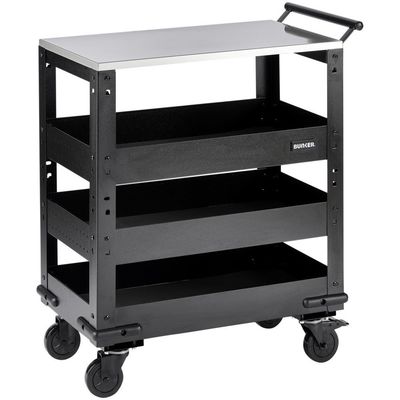 Bunker ® 3 Tier Trolley With Pull Handle And Stainless Steel Worktop 714Mm Pk 1 11585