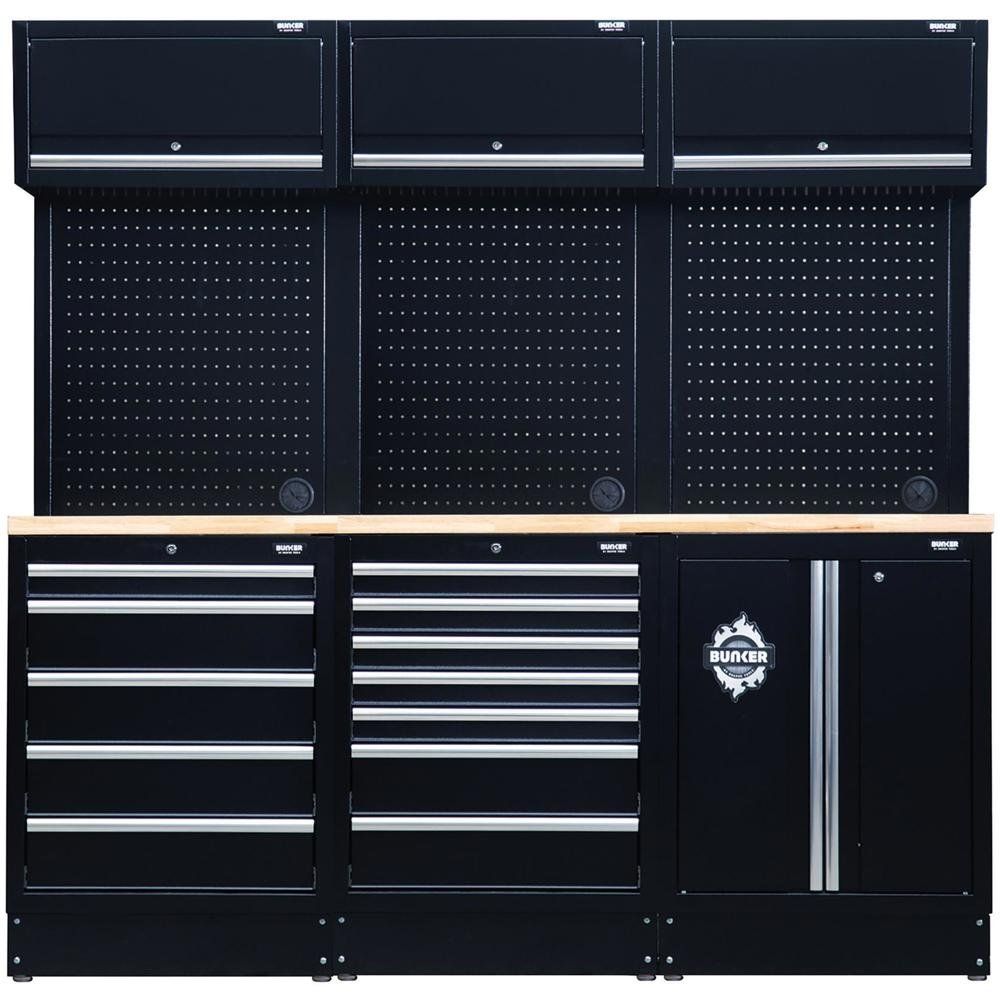 Bunker 14 Piece Modular Storage Combo with Hardwood Worktop - Image 1