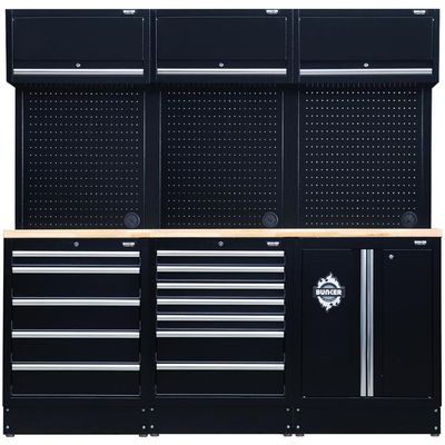 Bunker 14 Piece Modular Storage Combo with Hardwood Worktop