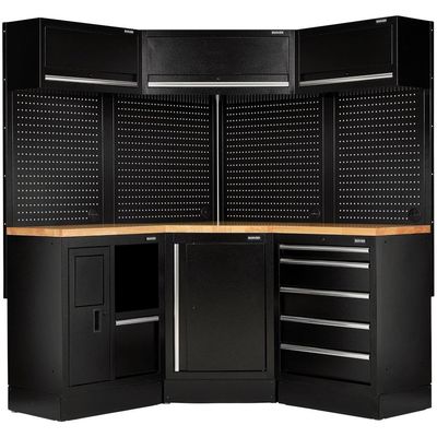 Bunker 18 Piece Hardwood Worktop Modular Storage System Corner Combo