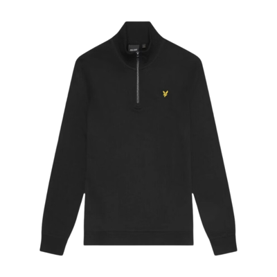 Lyle & Scott Men's Loopback 1/4 Zip Sweatshirt in Jet Black