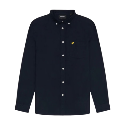 Lyle & Scott Men's Cotton Oxford Shirt in Dark Navy