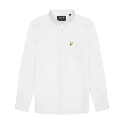 Lyle & Scott Men's Cotton Oxford Shirt in White - Thumbnail 2