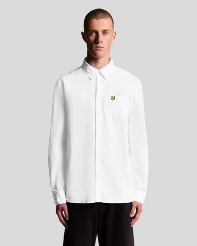 Lyle & Scott Men's Cotton Oxford Shirt in White - Thumbnail 2