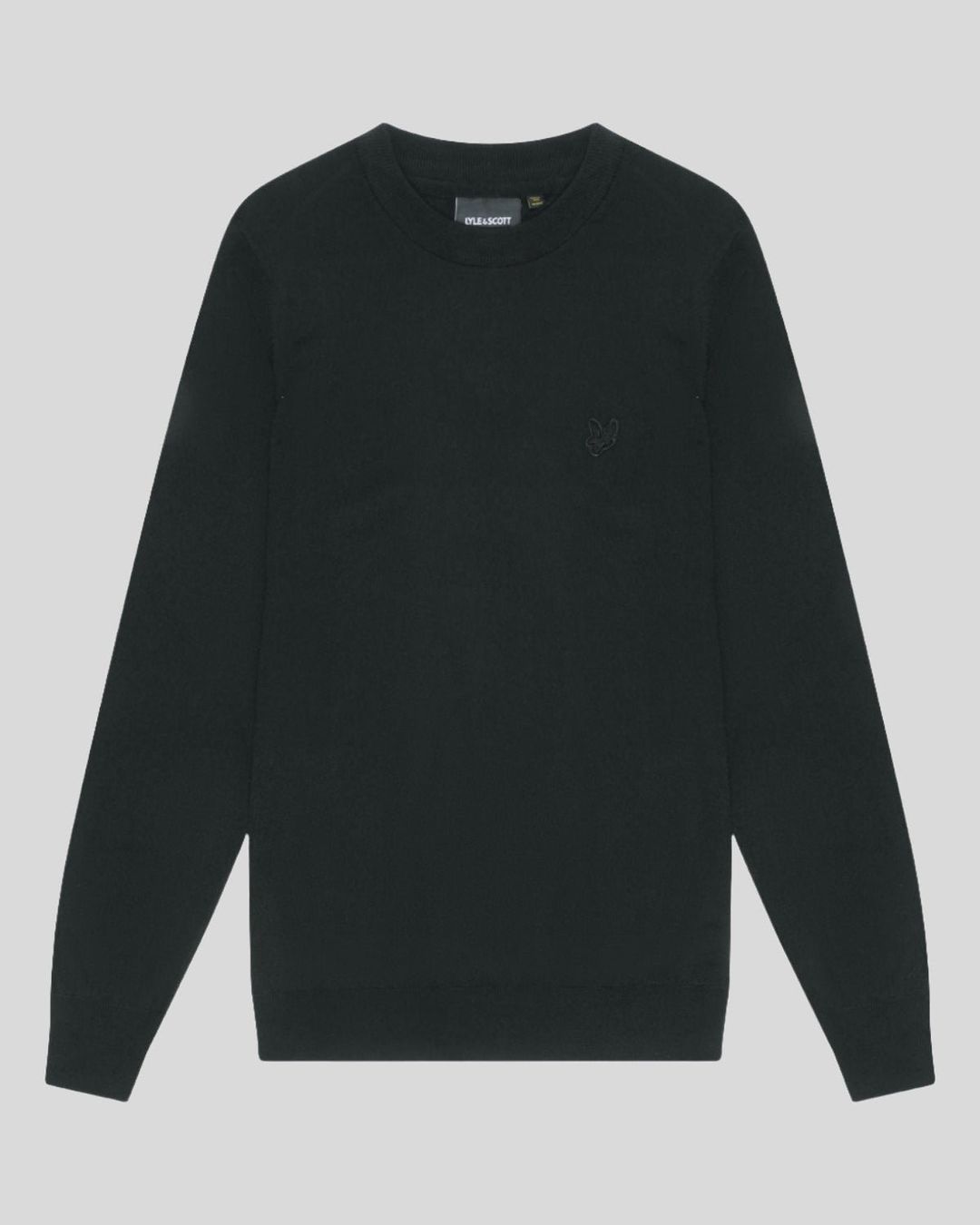 Lyle & Scott Men's Merino Wool Crew Neck Jumper in Jet Black - Image 1