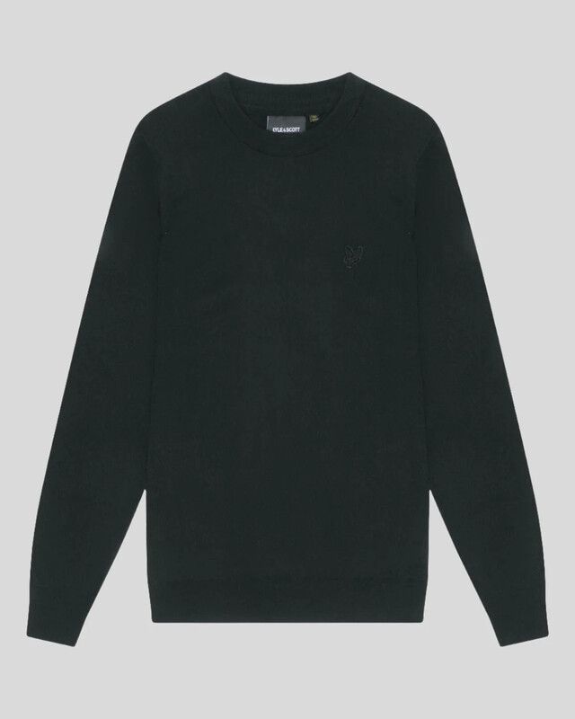 Lyle & Scott Men's Merino Wool Crew Neck Jumper in Jet Black - Image 1