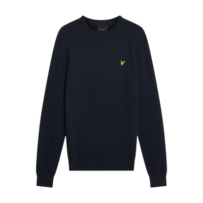 Lyle & Scott Men's Cotton Crew Neck Jumper in Dark Navy