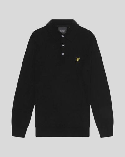 Lyle & Scott Men's Cotton Merino Turtleneck Jumper in Jet Black