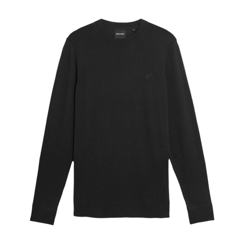 Lyle & Scott Men's Superfine Cotton Crew Neck Jumper in Jet Black - Image 1