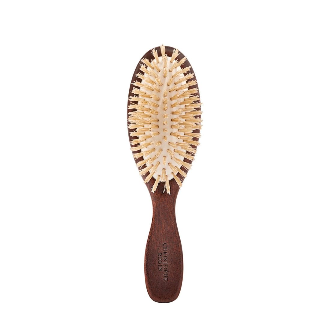 Christophe Robin New Travel Hairbrush with Natural Boar-Bristle and Wood - Image 1