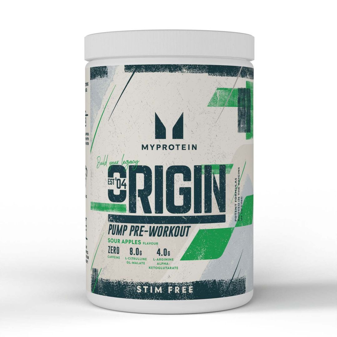 Origin Pump Pre-Workout | Stim & Caffeine-Free - 600G - 30servings - Sour Apples - Image 1