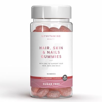 Myvitamins Sugar Free Hair, Skin & Nails, Strawberry, 60 Gummies - 60gummies - Sugar Free Strawberry