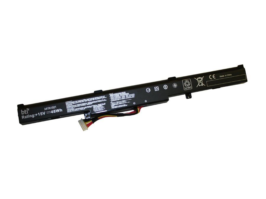 BTI Replacement 4 cell battery for Replacement cell battery for ASUS ROG G752W ROG GL752 ROG GL752JW ROG GL752VL ROG GL752VW ROG N552 replacing OEM part numbers A41N1501 A41LK9H L41LK2H 0B110-0360000 // 15V 48Whr - Image 1