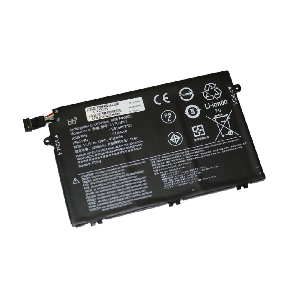 BTI 3C Battery Lenovo ThinkPad E480 E580 OEM: 01AV447 SB10K97608 - Image 1