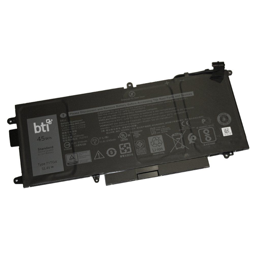 BTI Replacement Battery for Latitude 5289 5289 2 in 1 replacing OEM part numbers 71TG4 X49C1 CFX97 // 11.4V 3745mAh 45Whr - Image 1
