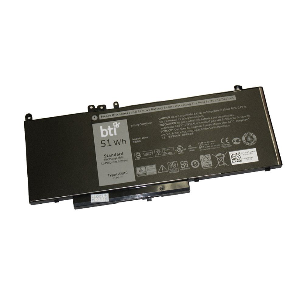 BTI Replacement Battery for Latitude E5450 E5550 replacing OEM part numbers G5M10 0G5M10 8V5GX VMKXM PF59Y 451-BBLK 451-BBLN // 7.4V 6460mAh 51Whr - Image 1