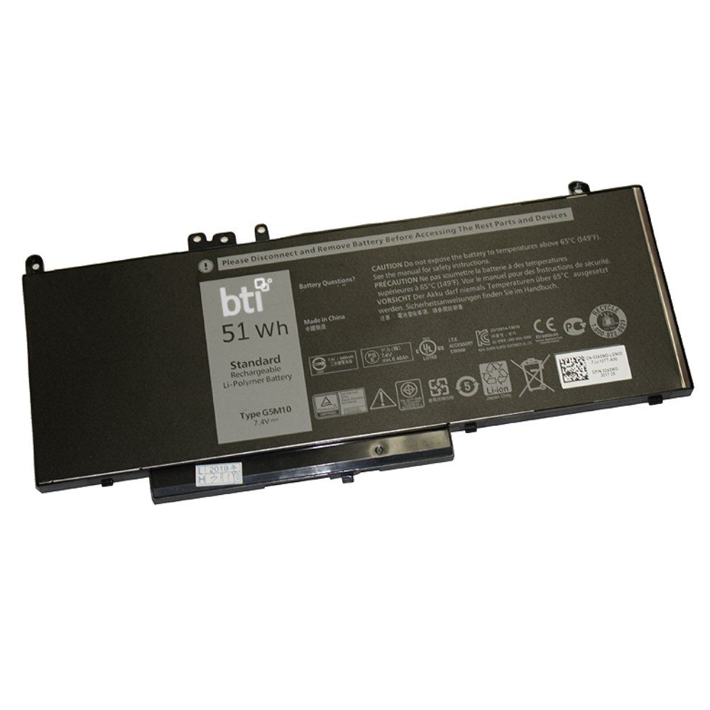 BTI Replacement Battery for Latitude E5450 E5550 replacing OEM part numbers G5M10 0G5M10 8V5GX VMKXM PF59Y 451-BBLK 451-BBLN // 7.4V 6460mAh 51Whr - Image 1