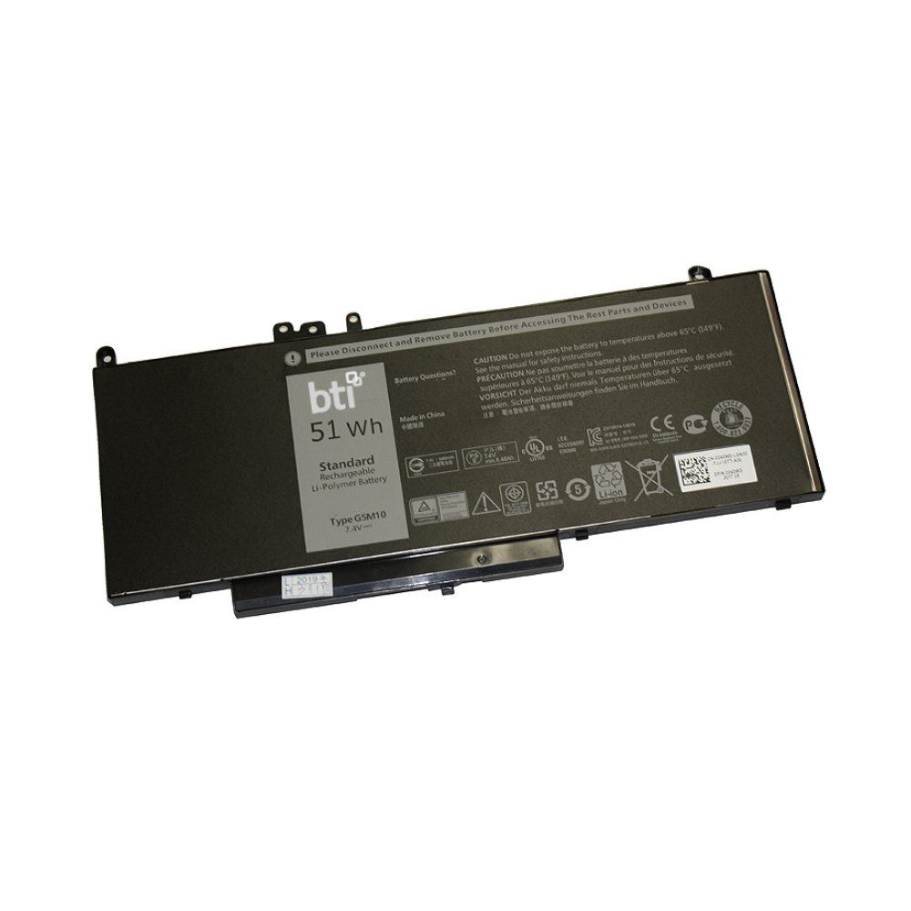 BTI Replacement Battery for Latitude E5450 E5550 replacing OEM part numbers G5M10 0G5M10 8V5GX VMKXM PF59Y 451-BBLK 451-BBLN // 7.4V 6460mAh 51Whr - Image 1