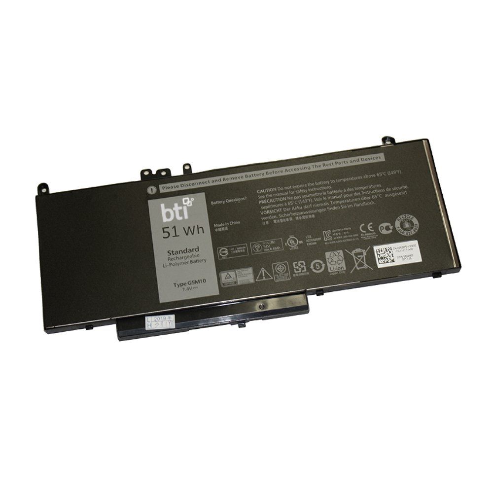 BTI Replacement Battery for Latitude E5450 E5550 replacing OEM part numbers G5M10 0G5M10 8V5GX VMKXM PF59Y 451-BBLK 451-BBLN // 7.4V 6460mAh 51Whr - Image 1