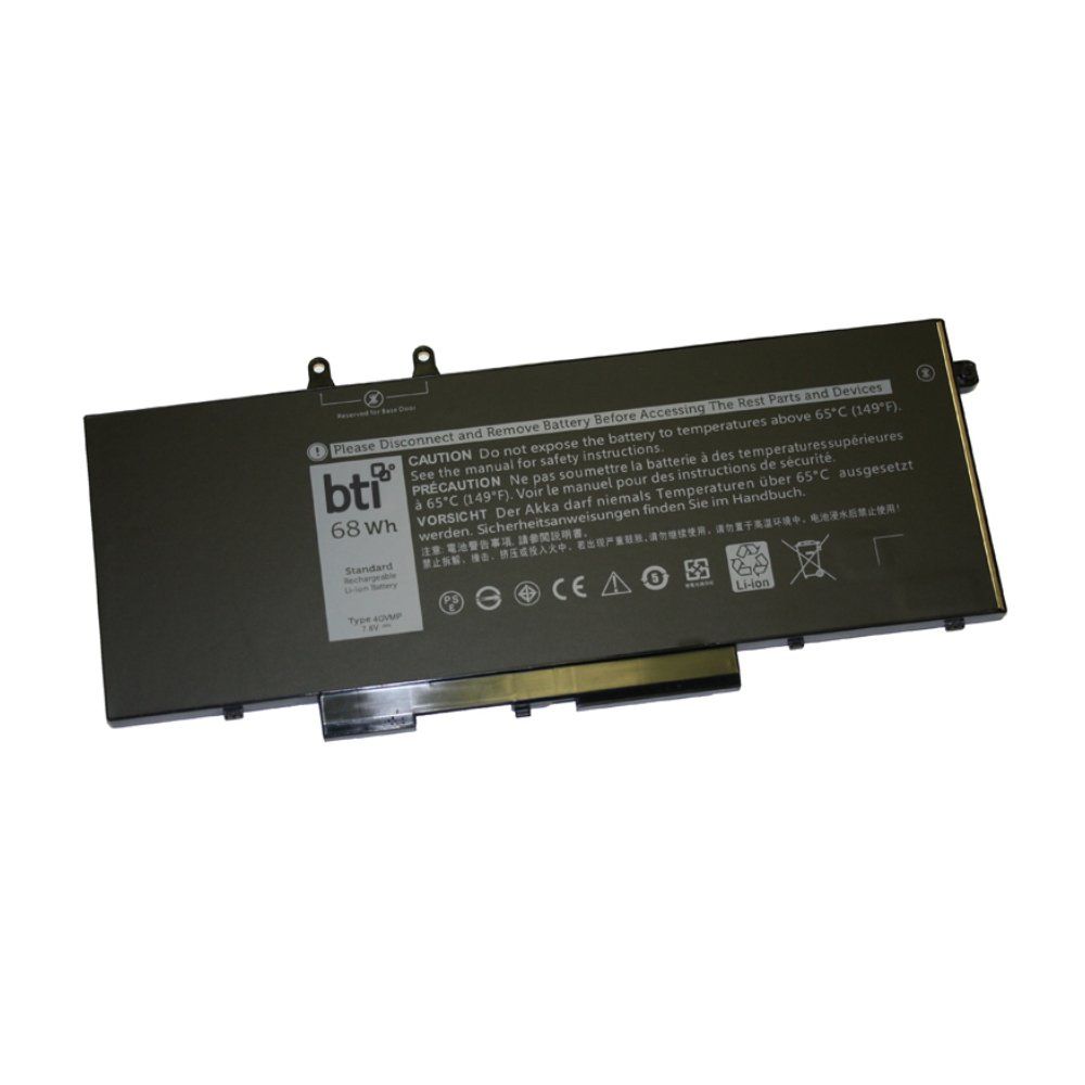 BTI Replacement 4 cell battery for Dell Precision 3540 Latitude 5300 5300 2-in-1 5400 5310 5310 2-in-1 5410 5500 7300 7310 7400 7400 2-in-1 7410 9410 2-in-1 9510 replacing OEM part numbers 4GVMP 492-BCBK 9JRYT C5GV2 R7WM X77XY // 7.6V 68Wh - Image 1