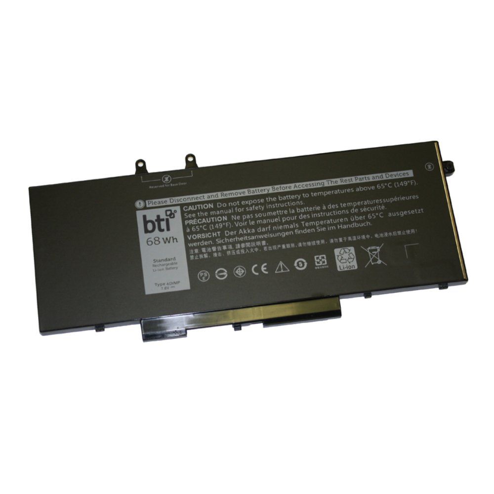 BTI Replacement 4 cell battery for Dell Precision 3540 Latitude 5300 5300 2-in-1 5400 5310 5310 2-in-1 5410 5500 7300 7310 7400 7400 2-in-1 7410 9410 2-in-1 9510 replacing OEM part numbers 4GVMP 492-BCBK 9JRYT C5GV2 R7WM X77XY // 7.6V 68Wh - Image 1