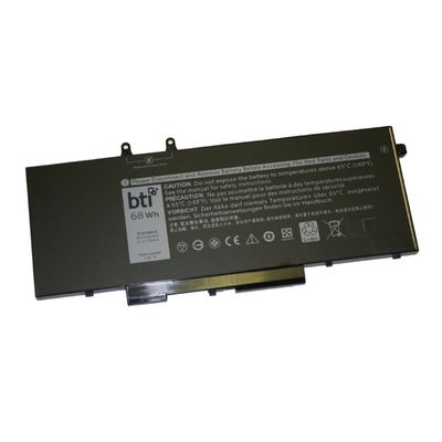 BTI Replacement 4 cell battery for Dell Precision 3540 Latitude 5300 5300 2-in-1 5400 5310 5310 2-in-1 5410 5500 7300 7310 7400 7400 2-in-1 7410 9410 2-in-1 9510 replacing OEM part numbers 4GVMP 492-BCBK 9JRYT C5GV2 R7WM X77XY // 7.6V 68Wh