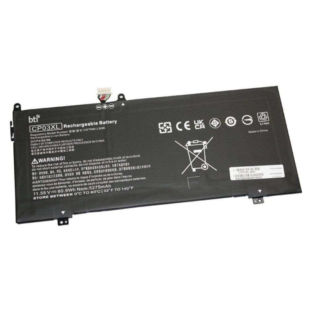 BTI 60.9 3 cell CP03060XL compatible battery for HP SPECTRE X360 13T-AE000 SPECTRE X360 13-AE533TU SPECTRE X360 13-AE532TU SPECTRE X360 13-AE531TU - Image 1