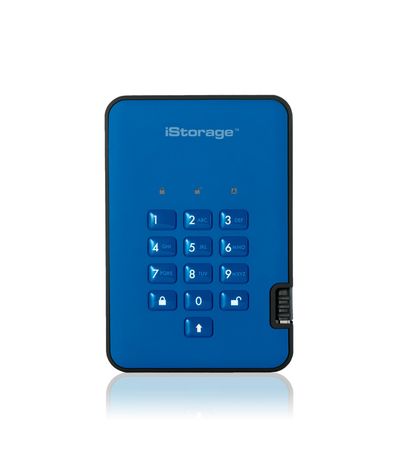iStorage diskAshur² SSD 256GB Blue | Secure Portable Solid State Drive