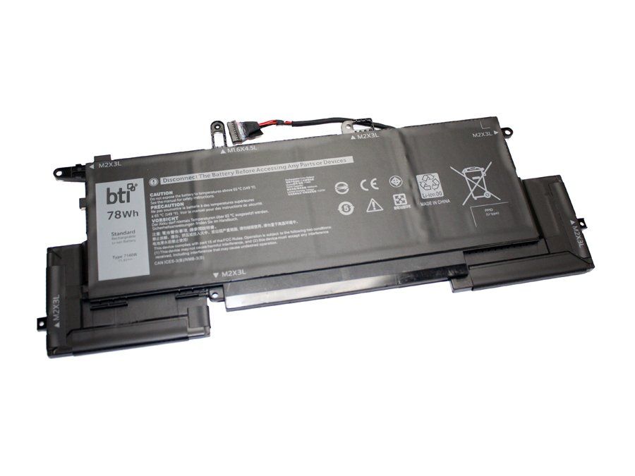 BTI 02K0CK compatible 78Wh 6-cell battery for DELL LATITUDE 74002in1 9410 2in1 INSPIRON 14 7000 - Image 1