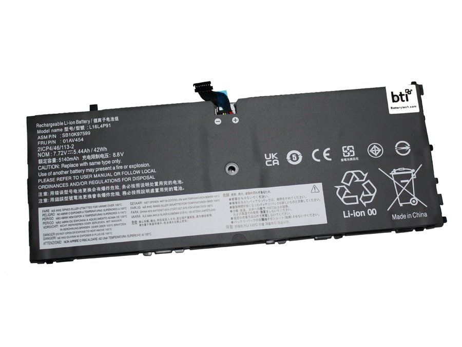 BTI 01AV453 compatible 42Wh 3-cell battery for LENOVO THINKPAD X1 TABLET G3 - Image 1