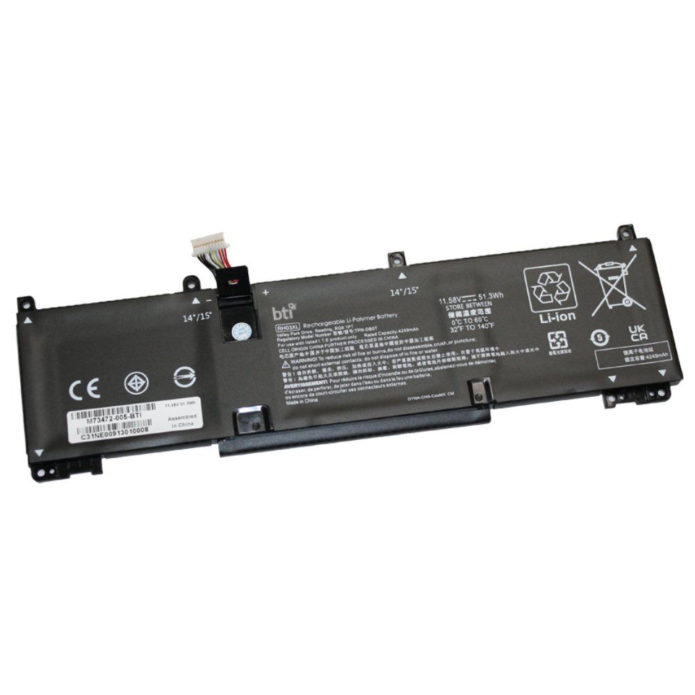 BTI RH03051XL compatible 51.3Wh 3-cell battery for HP ELITEBOOK 640 650G9 G10 PROBOOK 440 450 G9 G10 - Image 1