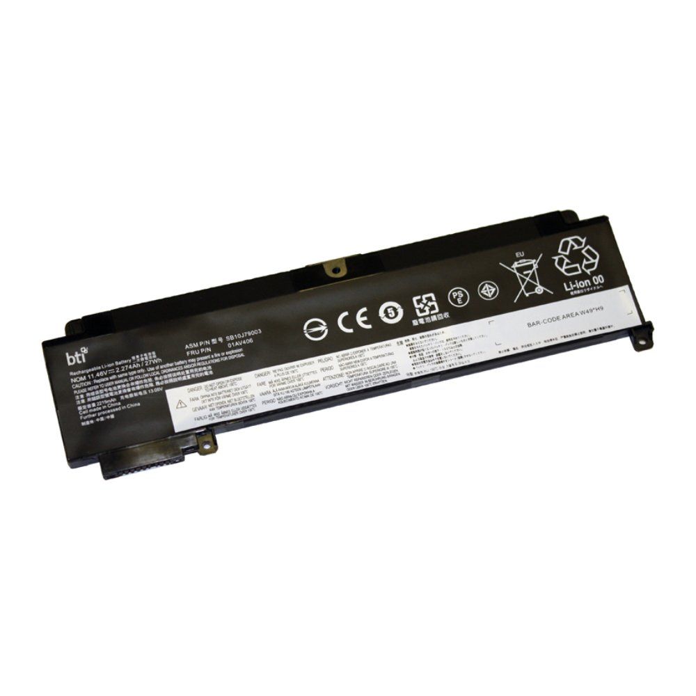 BTI 00HW024 compatible 27Wh 3-cell battery for Lenovo Thinkpad T460s T470s FRONT BATTERY - Image 1