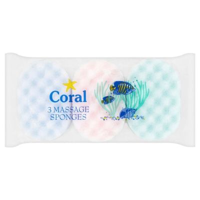 Coral Massage Sponge (Pack of 3) in Purple