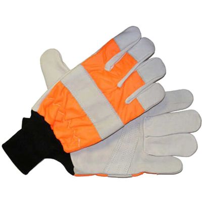 Handy Chainsaw Gloves with One Hand Protection Orange M