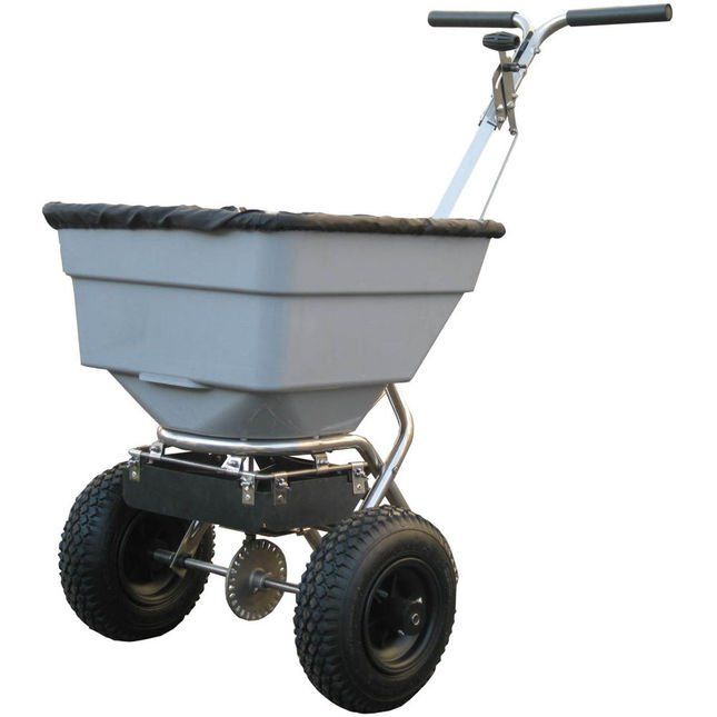 Handy THSS100 Stainless Steel Push Feed, Grass and Salt Broadcast Spreader - Image 1