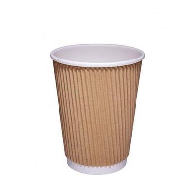 Valuex Hot Drink Cup Kraft Ripple 12Oz (Pack 25) - 0511053