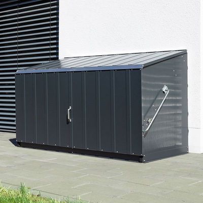 6'4 x 2'9 Trimetals Storeguard Metal Garden Storage Shed - Anthracite (1.95m x 0.88m)
